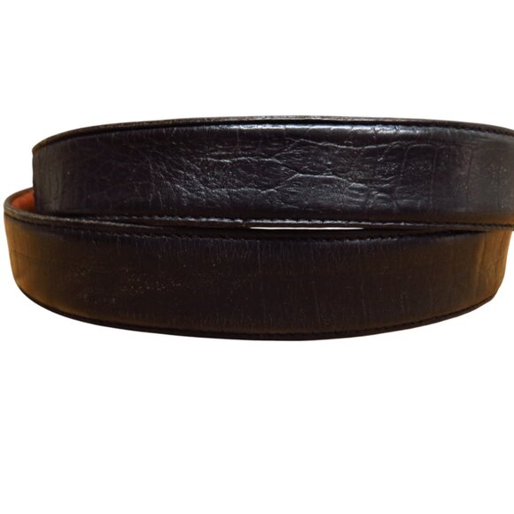 Vintage Made in USA Tropical Croc Black Leather Crocodile Print - Picture 3 of 7